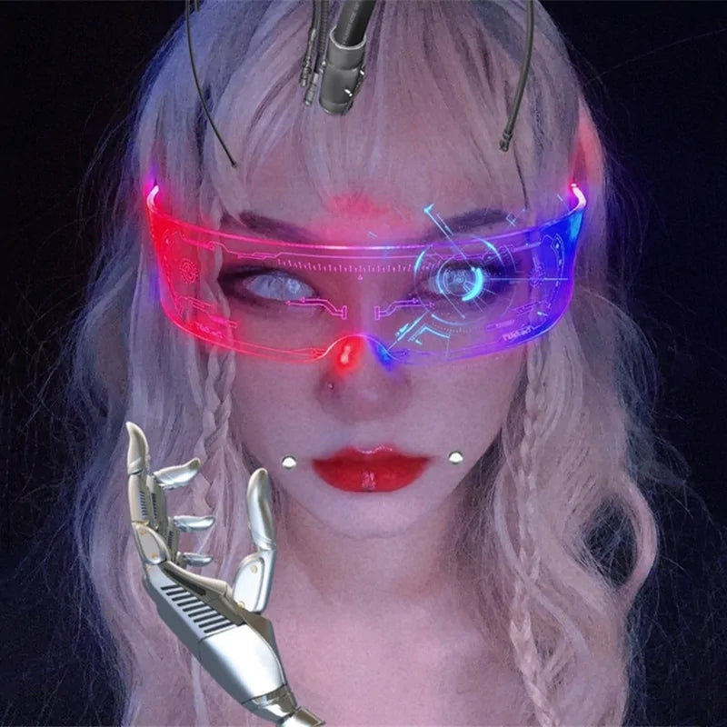 SO&EI LED Luminous Sunglasses: Vintage Punk Goggles for Fashion Parties