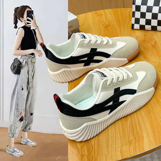 Women's Breathable White Flat Shoes